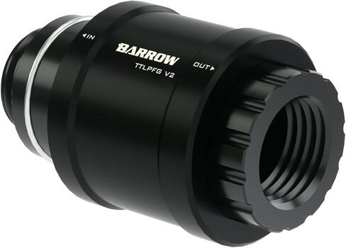 Barrow Mini Water Stop Valve, G1/4" Male to Female Hand Flat Push Type Water Stop Fitting, High Flow Manual Push Valve for Computer Water Cooling System, Black in Saudi Arabia