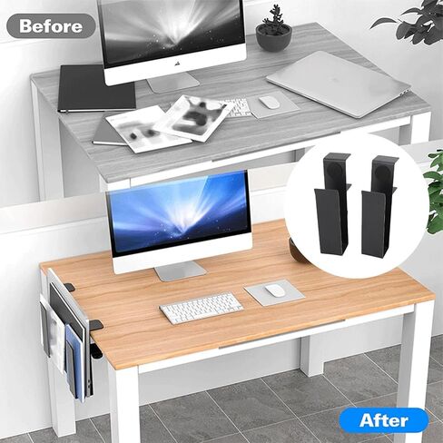 AMAKO Adjustable Side Laptop Mount, Sturdy Space Saving Desk Organizer, Side Mounted Notebook Holder for Home Office Workspace, Carbon Steel in Saudi Arabia