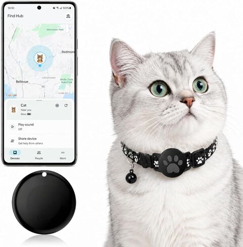 Pet Tracker,GPS Collar for Cats,Smart tag,Waterproof Compatible with Find My,No Monthly Fee,Advanced Tracking Solution Smart Collar for Pet Safety Ideal Small Large Cats(Android User) in Saudi Arabia