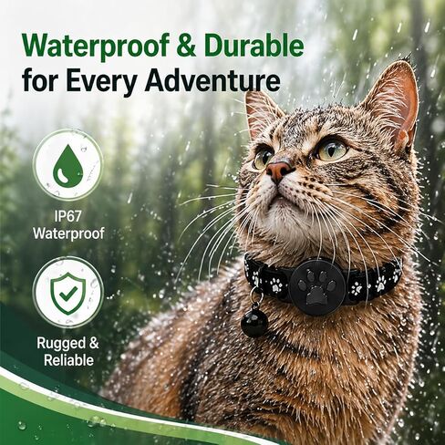 Pet Tracker,GPS Collar for Cats,Smart tag,Waterproof Compatible with Find My,No Monthly Fee,Advanced Tracking Solution Smart Collar for Pet Safety Ideal Small Large Cats(Android User) in Saudi Arabia