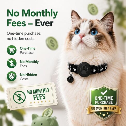 Pet Tracker,GPS Collar for Cats,Smart tag,Waterproof Compatible with Find My,No Monthly Fee,Advanced Tracking Solution Smart Collar for Pet Safety Ideal Small Large Cats(Android User) in Saudi Arabia