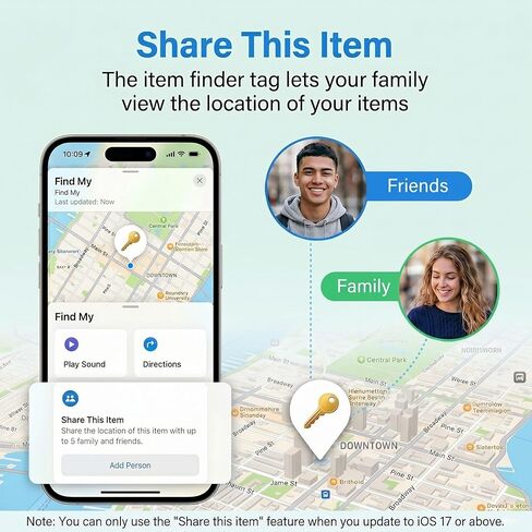 2 حزمة من علامات تعقب الهواء [معتمدة من Apple MFi] تعمل مع Apple Find My App (iOS فقط) جهاز البحث عن المفاتيح عبر البلوتوث، علامة ذكية لتحديد المواقع الصغيرة، إنذار 100 ديسيبل، بطارية لمدة عامين بدون رسوم فرعية مع صوت لمحفظة الأمتعة والحيوانات الأليفة in Kuwait