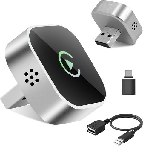 Wireless CarPlay Adapter 4 in 1 Car Screen Mirroring Adapter to Play TV on Car Screen for iPhone & Android, Upgrade Support Airplay&Mirror Link,CarPlay&Android Auto,Wired to Wireless,Plug and Play in Saudi Arabia