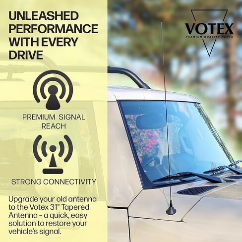 AntennaMastsRus - 31 Inch Black Antenna Mast fits Toyota Celica, FJ Cruiser, Highlander, MR2, RAV4, Sequoia, Sienna, Tacoma, Tundra, T100, 4 Runner Spring Steel in Saudi Arabia