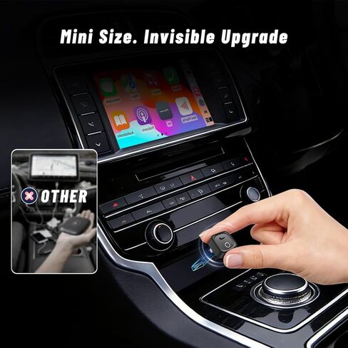 محول Holdsound اللاسلكي CarPlay، اتصال سريع للتوصيل والتشغيل، عالمي للسيارات المزودة بسلك CarPlay/Android Auto (موديل 2016+)، iOS 10+/Android 11+ (أسود كربوني) in Kuwait
