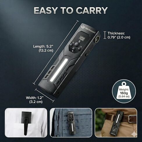 Hanboost EDC Flashlight, 7 in 1 Multifunctional, with Laser Light, Emergency Lighting, LED Battery Display, Type-C Charging, for Camping and Outdoor Survival in Saudi Arabia