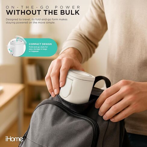 iHome 3-in-1 Wireless Charging Stand, 15W Fast Charge, LED Light, MagSafe Compatible, Foldable Design in Saudi Arabia