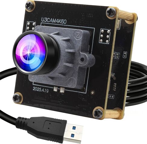 ELP وحدة كاميرا USB عالية السرعة 4K 60FPS للكمبيوتر، Mini UVC 2160P USB3.0/2.0 كاميرات Lightburn لنظام التشغيل Windows، Linux، Mac، Pi، زاوية واسعة 100 درجة (H) لوحة كاميرا ويب IMX678 للكمبيوتر المحمول Jetson Nano in Kuwait