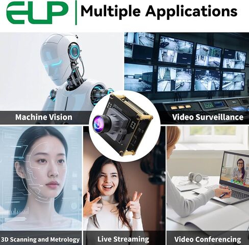 ELP وحدة كاميرا USB عالية السرعة 4K 60FPS للكمبيوتر، Mini UVC 2160P USB3.0/2.0 كاميرات Lightburn لنظام التشغيل Windows، Linux، Mac، Pi، زاوية واسعة 100 درجة (H) لوحة كاميرا ويب IMX678 للكمبيوتر المحمول Jetson Nano in Kuwait