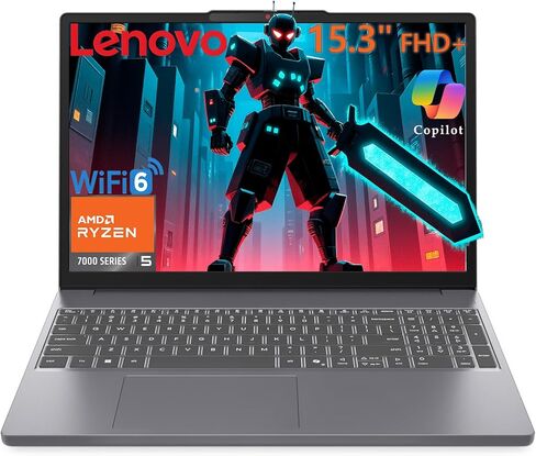 Lenovo Gaming Laptop, 15" WUXGA IPS Display, AMD Ryzen 5 7535HS, 24GB DDR5 RAM, 1TB PCIe SSD, Radeon 660M Graphics, Copilot AI PC, HDMI, Type-C, WiFi 6, Bluetooth 5.3, Luna Grey, Windows 11 Home in Saudi Arabia