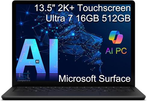 Microsoft Surface Laptop 6 AI PC for Business (13.5" 2K+ Touchscreen, Intel 16-Core Ultra 7 165H (> i7-1355U), 16GB DDR5 RAM, 1TB SSD), 18.5-Hr Long Battery Life, 1080p IR Webcam, Win 11 Pro, Black in Saudi Arabia