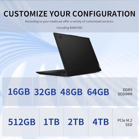 كمبيوتر محمول Lenovo ThinkPad L16 Gen 2 Business AI، شاشة 16 بوصة FHD+، Intel Core Ultra 7 255U، ذاكرة DDR5 بسعة 16 جيجابايت - 64 جيجابايت مخصصة، 512 جيجابايت - 4 تيرابايت SSD، HDMI، بصمة الإصبع، إضاءة خلفية، Wi-Fi 6E، عمر بطارية طويل، Windows 11 Pro in Kuwait