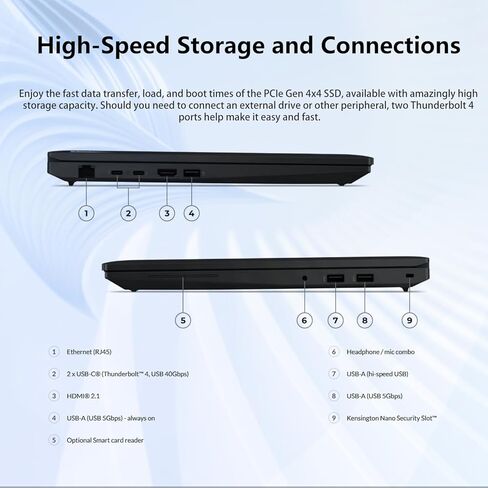 كمبيوتر محمول Lenovo ThinkPad L16 Gen 2 Business AI، شاشة 16 بوصة FHD+، Intel Core Ultra 7 255U، ذاكرة DDR5 بسعة 16 جيجابايت - 64 جيجابايت مخصصة، 512 جيجابايت - 4 تيرابايت SSD، HDMI، بصمة الإصبع، إضاءة خلفية، Wi-Fi 6E، عمر بطارية طويل، Windows 11 Pro in Kuwait