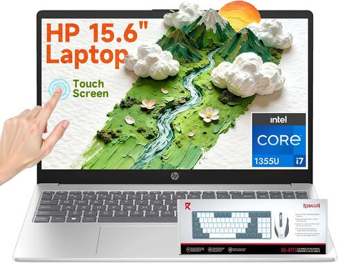 HP 15.6" Full HD Touchscreen Business Laptop, Intel Core i7-1355U, 20GB DDR4 RAM, 512GB SSD, Windows 11 Pro Copilot AI,Numeric Keypad,Fast Charge, Office 365 for The Web with Laptop KB Kit in Saudi Arabia
