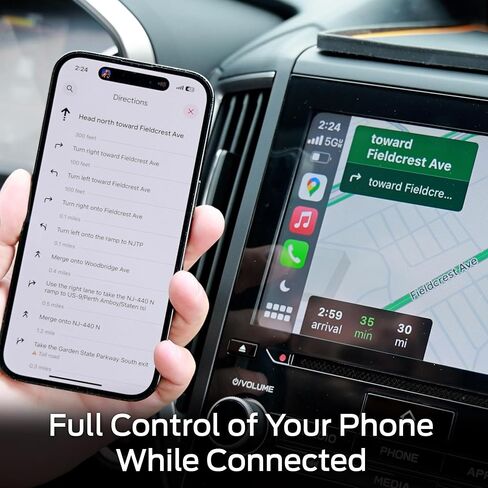 Monster Wireless CarPlay Adapter, Wireless Android Auto Adapter, Convert Wired to Wireless CarPlay & Android Auto, Compact Dongle for Factory Wired CarPlay Cars, USB-C & USB-A Cables Included in Saudi Arabia