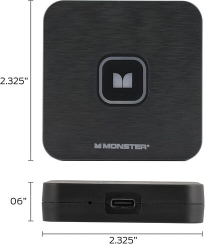 Monster Wireless CarPlay Adapter, Wireless Android Auto Adapter, Convert Wired to Wireless CarPlay & Android Auto, Compact Dongle for Factory Wired CarPlay Cars, USB-C & USB-A Cables Included in Saudi Arabia