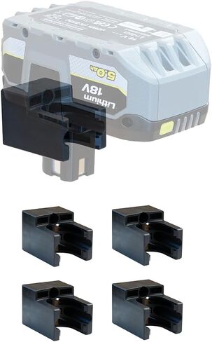 حوامل بطارية StealthMounts متوافقة مع Ryobi 18V ONE+ - 6 عبوات من حاملات البطاريات على الحائط والمقاعد | منظم تخزين بطارية أداة الطاقة | ABS للخدمة الشاقة | صنع في المملكة المتحدة in Kuwait
