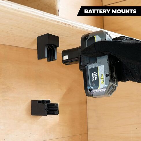 حوامل بطارية StealthMounts متوافقة مع Ryobi 18V ONE+ - 6 عبوات من حاملات البطاريات على الحائط والمقاعد | منظم تخزين بطارية أداة الطاقة | ABS للخدمة الشاقة | صنع في المملكة المتحدة in Kuwait