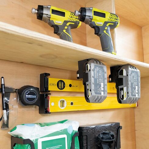 حوامل بطارية StealthMounts متوافقة مع Ryobi 18V ONE+ - 6 عبوات من حاملات البطاريات على الحائط والمقاعد | منظم تخزين بطارية أداة الطاقة | ABS للخدمة الشاقة | صنع في المملكة المتحدة in Kuwait