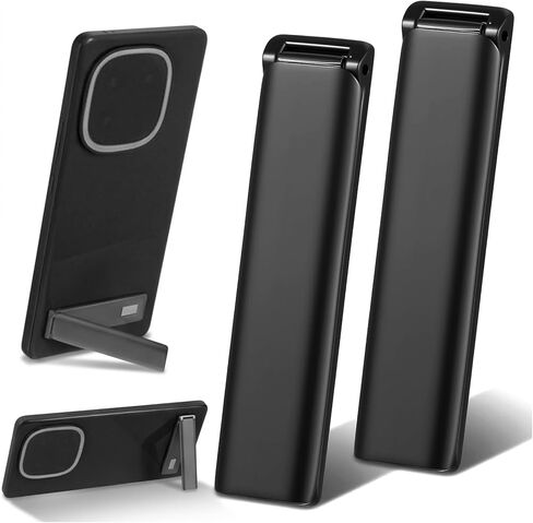 Ymapinc 2-Pack Aluminum Kickstand for Phone Case, Adjustable Foldable Cell Phone Holder Stand for Desk, Self-Adhesive & Invisible Tablet Kickstand - Black in Saudi Arabia