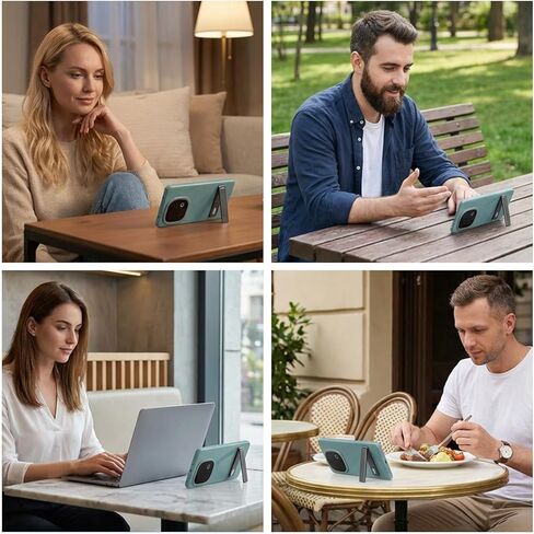 Ymapinc 2-Pack Aluminum Kickstand for Phone Case, Adjustable Foldable Cell Phone Holder Stand for Desk, Self-Adhesive & Invisible Tablet Kickstand - Black in Saudi Arabia