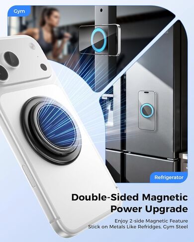 SUPERONE Magnetic Phone Grip Holder for MagSafe - 360° Rotation Magnet Finger Grip, Double Sided MagSafe Phone Holder, Magnetic Ring Stand Kickstand for iPhone 17 16 15 14 13 12 Mag Safe Accessories in Saudi Arabia