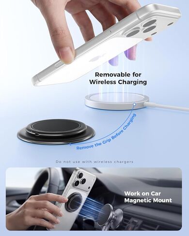 SUPERONE Magnetic Phone Grip Holder for MagSafe - 360° Rotation Magnet Finger Grip, Double Sided MagSafe Phone Holder, Magnetic Ring Stand Kickstand for iPhone 17 16 15 14 13 12 Mag Safe Accessories in Saudi Arabia