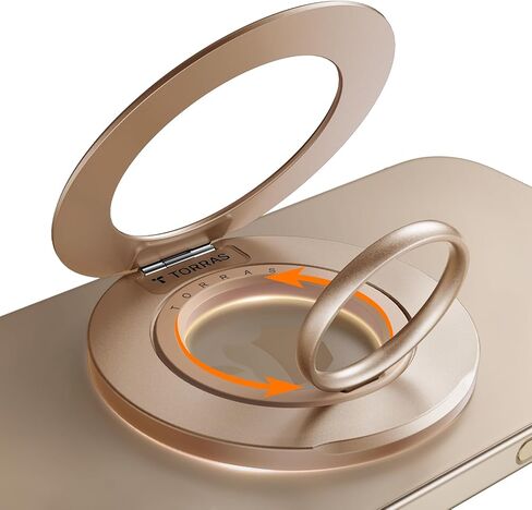 TORRAS Upgrade Gen2.0 (Dual-Ring) Fit for MagSafe Phone Grip Ring Holder, Kickstand Magnetic, Compatible with MagSafe Accessories for iPhone 17/16/15/14/13/12/11 Samsung, Google, Android, Desert Gold in Saudi Arabia