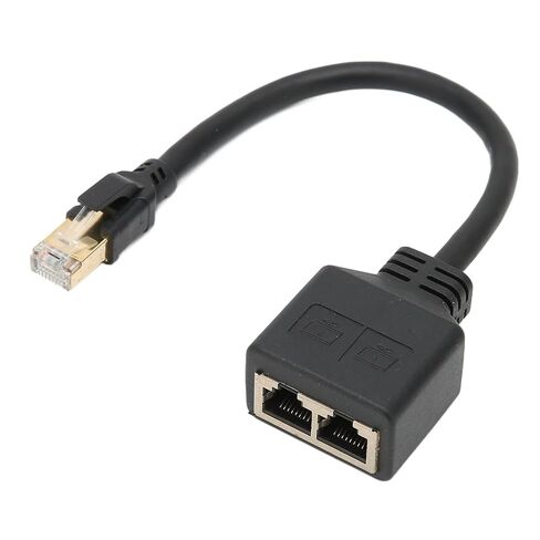 كابل مقسم إيثرنت Diyeeni RJ45 من 1 إلى 2 منفذ مع قلب مطلي بالذهب ومواد ABS لتمديد شبكة المكتب المنزلي in Kuwait