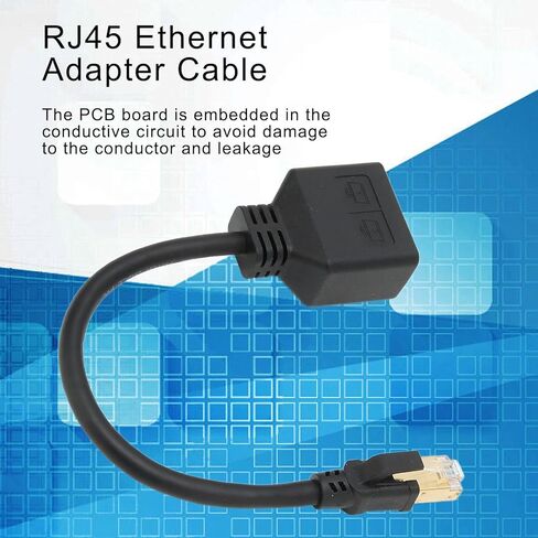 كابل مقسم إيثرنت Diyeeni RJ45 من 1 إلى 2 منفذ مع قلب مطلي بالذهب ومواد ABS لتمديد شبكة المكتب المنزلي in Kuwait