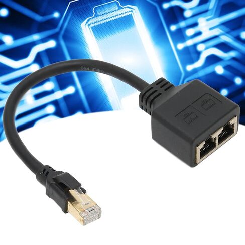 كابل مقسم إيثرنت Diyeeni RJ45 من 1 إلى 2 منفذ مع قلب مطلي بالذهب ومواد ABS لتمديد شبكة المكتب المنزلي in Kuwait