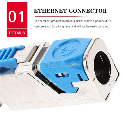 Homoyoyo Shielded Pass Through Rj45 Connectors Cat 7 Modular Plugs Ethernet Network Cable Crimp Jack Compatible with Cat6a/7/8 for High-Speed Data Transmission in Networking and Server in Saudi Arabia
