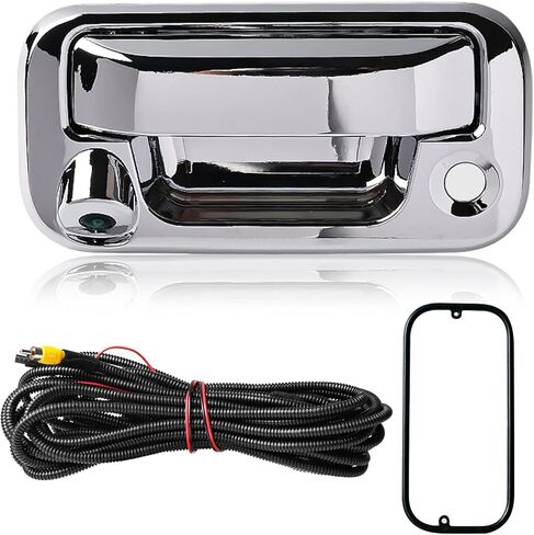 Chrome Tailgate Handle W/Reverse Backup Camera Compatible with 2005-2014 Ford F150, 2008-2016 F250 F350 F450 F550 Super Duty, 2007-2010 Explorer, 170° Viewing Angle, Replace# 8L3Z9943400AC in Saudi Arabia