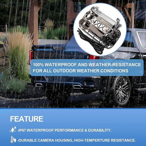 Chrome Tailgate Handle W/Reverse Backup Camera Compatible with 2005-2014 Ford F150, 2008-2016 F250 F350 F450 F550 Super Duty, 2007-2010 Explorer, 170° Viewing Angle, Replace# 8L3Z9943400AC in Saudi Arabia