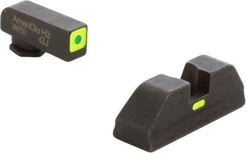 مجموعة رؤية Ameriglo Cap Green Tritium LumiGreen لـ Glock Gen5 9/40، أمامي/خلفي، خلفي غير تريتيوم (GL-5614) in Kuwait