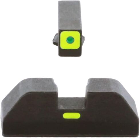 مجموعة رؤية Ameriglo Cap Green Tritium LumiGreen لـ Glock Gen5 9/40، أمامي/خلفي، خلفي غير تريتيوم (GL-5614) in Kuwait