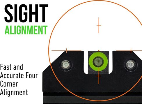XS SIGHTS R3D Tritium Night Sight Green في ارتفاع القامع لـ Glock 42 و43 و43x و48 Gen 1-5، يتوهج أمامي وخلفي في التريتيوم الداكن للتطبيقات التكتيكية in Kuwait