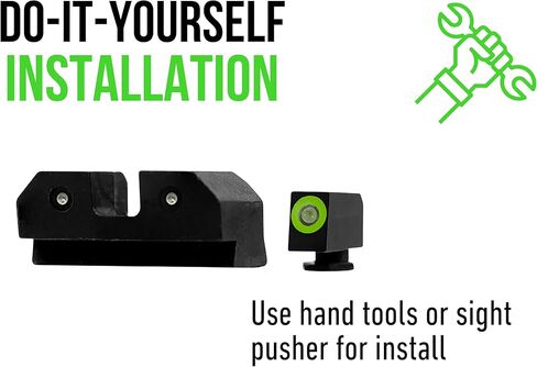 XS SIGHTS R3D Tritium Night Sight Green في ارتفاع القامع لـ Glock 42 و43 و43x و48 Gen 1-5، يتوهج أمامي وخلفي في التريتيوم الداكن للتطبيقات التكتيكية in Kuwait