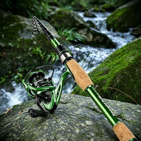 Portable Telescopic Spinning Fishing Rods, 24T Carbon Blanks & Solid Carbon Tip, Cork Handle, Short Collapsible Rods for Travel-7FT in Saudi Arabia