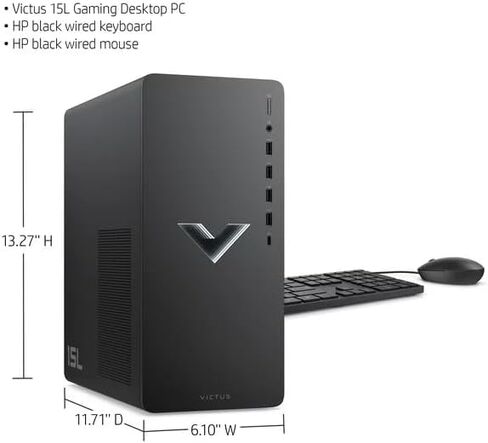 HP Victus 15L Gaming Desktop PC, AMD Ryzen 5 5600G, AMD RX6400, 8GB RAM, 512GB SSD, Mica Silver, Windows 11 Home, TG02-0013w in Saudi Arabia