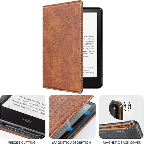 حافظة CoBak مع حامل لجهاز Kindle Paperwhite الجيل الثاني عشر 2024 (7 بوصات) وإصدار Kindle Colorsoft Signature - غطاء متين من جلد البولي يوريثان مع خاصية التنبيه التلقائي للنوم، وفتحة للبطاقة، وميزة حزام اليد in Saudi Arabia