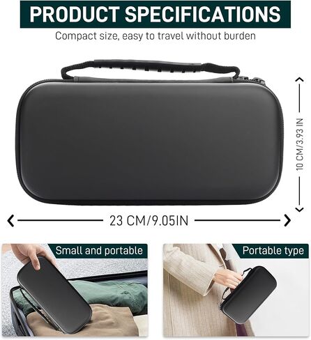 FUNDIARY Black Travel Carrying Case for Nintendo Switch Lite, Shockproof Accessories Bundle with Slim Portable Storage Bag, Soft Silicone Clear Glitter Protective Case, Screen Protector & 2 Thumb Caps in Saudi Arabia