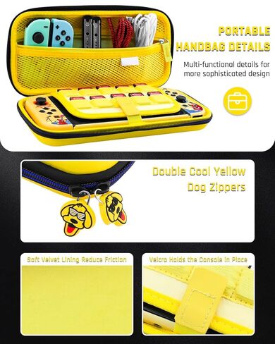 GLDRAM Carrying Case for Nintendo Switch, Accessories Bundle with Portable Travel Storage Bag, PC Protective Skin Cover for Console & Joycon, Screen Protector & Thumb Cap in Saudi Arabia