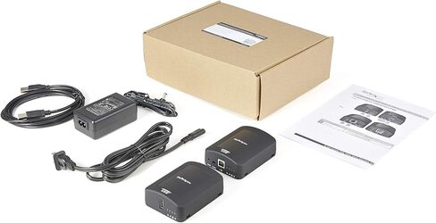 StarTech.com USB 2.0 موسع فوق كابل Cat5e/Cat6 (RJ45) - طقم محول موسع USB معدني صناعي يعمل محليًا أو عن بعد مع حماية ESD - 330 قدمًا / 100 متر - 480 ميجابت في الثانية (USB2001EXT2PNA) in Saudi Arabia