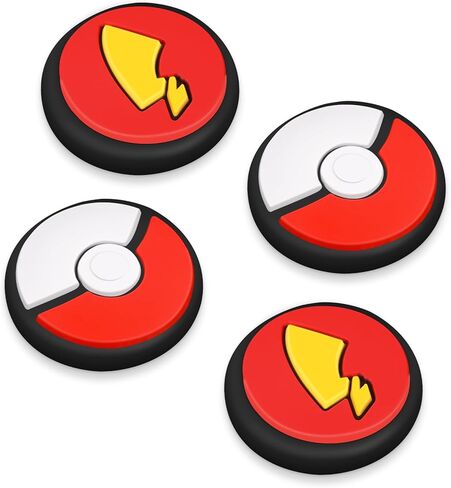 oqpa 4pcs Nintendo Switch Thumb Grips - Cute Cartoon Anime Design - Kawaii 3D Silicone Joystick Caps - Joycon Controller Button Covers - Red in Saudi Arabia