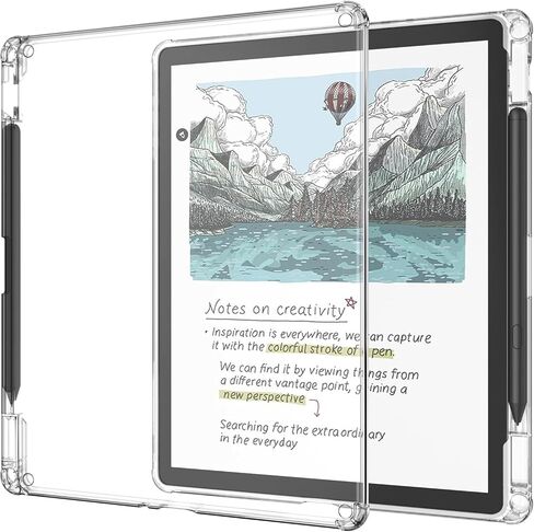 Fintie Clear Case for 11" Kindle Scribe 3rd Generation 2025 & Kindle Scribe Colorsoft - Slim Lightweight Flexible Transparent TPU Back Cover Skin Bumper Soft Shell with Pen Holder, Clear in Saudi Arabia