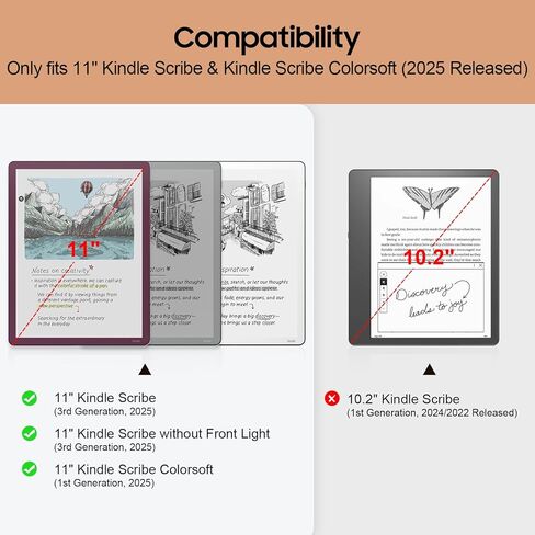 Fintie Clear Case for 11" Kindle Scribe 3rd Generation 2025 & Kindle Scribe Colorsoft - Slim Lightweight Flexible Transparent TPU Back Cover Skin Bumper Soft Shell with Pen Holder, Clear in Saudi Arabia