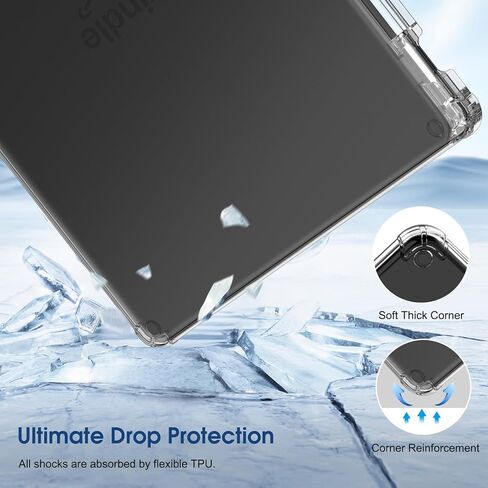 Fintie Clear Case for 11" Kindle Scribe 3rd Generation 2025 & Kindle Scribe Colorsoft - Slim Lightweight Flexible Transparent TPU Back Cover Skin Bumper Soft Shell with Pen Holder, Clear in Saudi Arabia