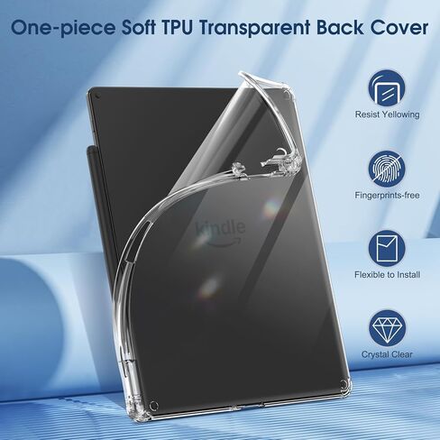 Fintie Clear Case for 11" Kindle Scribe 3rd Generation 2025 & Kindle Scribe Colorsoft - Slim Lightweight Flexible Transparent TPU Back Cover Skin Bumper Soft Shell with Pen Holder, Clear in Saudi Arabia