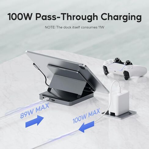 موزع USB C لجهاز iPad Pro، محطة إرساء PULWTOP لجهاز iPad M4، 4K@60 هرتز HDMI، محور ألومنيوم 100 واط PD مع حاوية SSD، قاعدة حامل لجهاز i-Pad Mini الجيل السادس، لا يوجد دعم لمنفذ Lightning in Saudi Arabia
